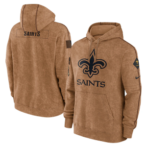 New Orleans Saints Men's Nike Brown 2023 Salute To Service Club Pullover Hoodie