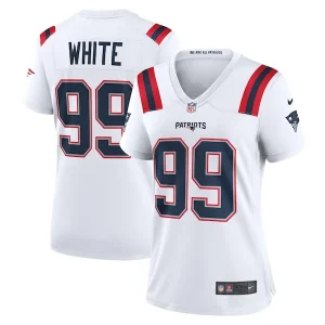 Keion White New England Patriots Nike Women's Game Jersey - White/Navy/Red
