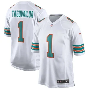 Tua Tagovailoa Miami Dolphins Nike 2nd Alternate Game Jersey - White/Aqua