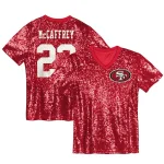 Christian McCaffrey San Francisco 49ers Women's Player Name & Number V-Neck Fashion Jersey - Scarlet