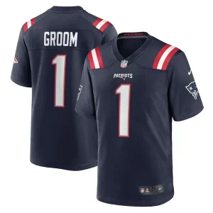 Number 1 Groom New England Patriots Nike Game Jersey - Navy