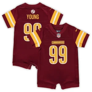 Chase Young Washington Commanders Nike Newborn & Infant Game Romper Jersey - Burgundy