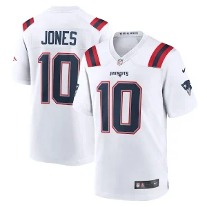 Mac Jones New England Patriots Nike Player Game Jersey - White/Navy/Red
