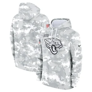 Jacksonville Jaguars Nike 2024 Salute to Service Club Fleece Pullover Hoodie - Arctic Camo