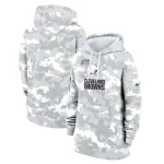 Cleveland Browns Nike Women's 2024 Salute To Service Club Fleece Pullover Hoodie - Arctic Camo