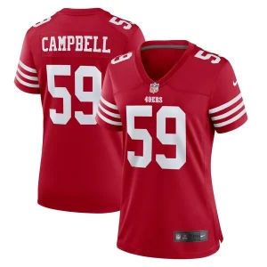 De'Vondre Campbell San Francisco 49ers Nike Women's Team Game Jersey - Scarlet