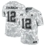 Roger Staubach Dallas Cowboys Nike 2024 Salute to Service Retired Player Limited Jersey - Arctic Camo