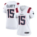 Ezekiel Elliott New England Patriots Nike Women's Game Player Jersey - White/Navy/Red