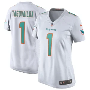 Tua Tagovailoa Miami Dolphins Nike Women's Game Jersey - White/Aqua