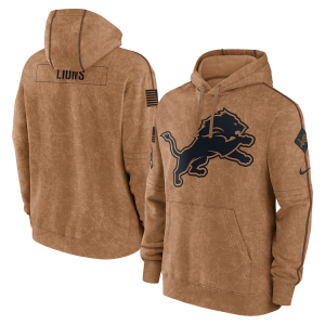 Detroit Lions Men's Nike Brown 2023 Salute To Service Club Pullover Hoodie
