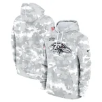 Baltimore Ravens Nike 2024 Salute to Service Club Fleece Pullover Hoodie - Arctic Camo