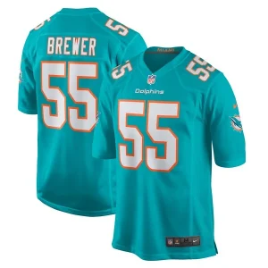 Aaron Brewer Miami Dolphins Nike Game Jersey - Aqua