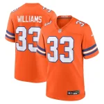 Javonte Williams Denver Broncos Nike Mile High Collection 1977 Throwback Player Game Jersey - Orange