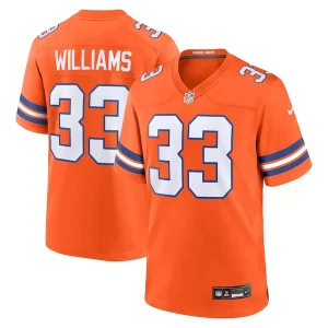 Javonte Williams Denver Broncos Nike Mile High Collection 1977 Throwback Player Game Jersey - Orange