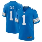 Number 1 Dad Detroit Lions Nike Game Jersey - Blue