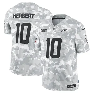 Justin Herbert Los Angeles Chargers Nike 2024 Salute to Service Limited Jersey - Arctic Camo