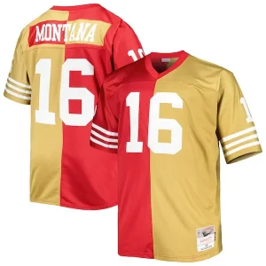 Joe Montana San Francisco 49ers Big & Tall Split Legacy Retired Player Replica Jersey - Scarlet/Gold