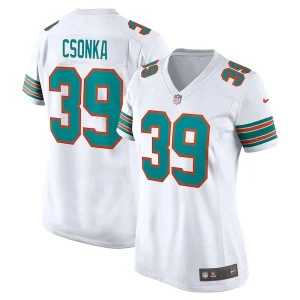 Larry Csonka Miami Dolphins Nike Retired Player Jersey - White/Aqua