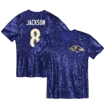 Lamar Jackson Baltimore Ravens Women's Player Name & Number V-Neck Fashion Jersey - Purple