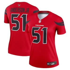 Will Anderson Jr. Houston Texans Nike Women's Alternate Legend Player Performance Top - Red/Navy
