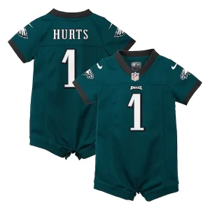 Jalen Hurts Philadelphia Eagles Nike Newborn & Infant Game Romper Jersey - Midnight Green