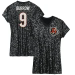 Joe Burrow Cincinnati Bengals Girls Youth Sequin Player Name & Number V-Neck Dress - Black
