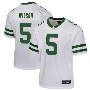 Garrett Wilson New York Jets Nike Youth Game Jersey - Legacy White/Black/Green