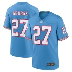 Eddie George Tennessee Titans Nike Oilers Throwback Retired Player Game Jersey - Light Blue/Navy