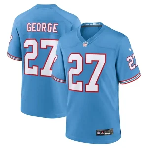 Eddie George Tennessee Titans Nike Oilers Throwback Retired Player Game Jersey - Light Blue/Navy