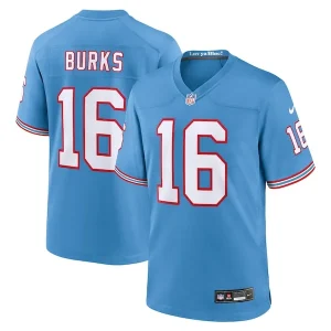 Treylon Burks Tennessee Titans Nike Oilers Throwback Alternate Game Player Jersey - Light Blue/Navy